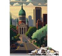 ST Louis Pixel Art Jigsaw Puzzles Puzzle for Adults Kids. 1000 Pieces Great Gifts Challenge Toy Educational Games Home Decoration for Adults& Kids Age 14 Years Up 1000pcs (38x26cm)