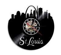St Louis Skyline Vinyl Record Wall Clock Home Decor Missouri USA Saint Louis America City Clock Without LED