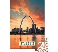 St. Louis Travel Puzzle 1000 Pieces, Global Monument Landscape, Premium Paper Puzzle, Weekend Hobby for Families, Birthday Gift, 38x26cm/1000pcs