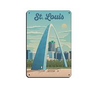 St Louis Vintage Travel Poster Tin Sign Vintage Metal Pub Club Cafe Bar Home Wall Art Decoration Poster Retro30*30cm