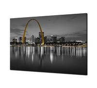 St Louis Wall Decor St. Louis Skyline Wall Art Black and White Pictures Missouri Canvas Print St. Louis Arch Poster Cityscape Painting Frame Home Living Room Bedroom Decoration(36x24 inches)