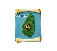 St.Lucia 3D Map Fridge Magnet Souvenir Gift,Resin Handmade St.Lucia Refrigerator Magnet Home & Kitchen Decoration Collection