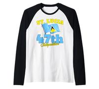 St. Lucia 47th Independence Day, Saint Lucian Flag Women's Raglan Baseball Tee
