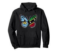 St Lucia and St Kitts Mix Butterfly Half St Lucian Kittitian Pullover Hoodie