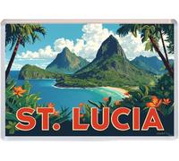 St Lucia - Caribbean - Jumbo Artistic Fridge Magnet 96 x 67mm BBSFHM3191