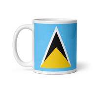St Lucia Caribbean Saint Lucian Flag 11oz Tea Cup Coffee Mug