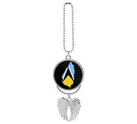 St Lucia Flag Map Hanging Ornaments Print Pendant Car Accessories Charm Mirror Decoration Gold Silver