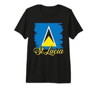 St. Lucia Flag Santa Lucian Caribbean Saint Lucia Premium T-Shirt