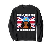 St Lucia Girl Heritage British Born St Lucian Roots Pride Sweatshirt