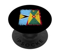 St. Lucia Grenada Half Flag Saint Lucian Grenadian Heritage PopSockets Adhesive PopGrip