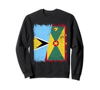 St. Lucia Grenada Half Flag Saint Lucian Grenadian Heritage Sweatshirt