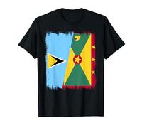 St. Lucia Grenada Half Flag St. Lucian Grenadian Heritage T-Shirt