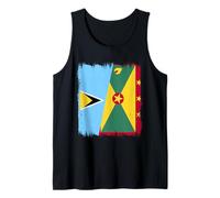 St. Lucia Grenada Half Flag St. Lucian Grenadian Heritage Tank Top