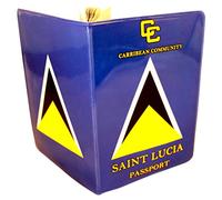 St Lucia Passport Cover Holder Protector Wallet Case for Travel Holiday Luggage UK European Universal Size Mens Womens