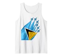 St Lucian Flag American US Flags Jet Heritage St Lucia Tank Top