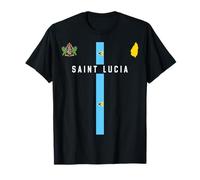 St. Lucian Flag, Silhouette map of Saint Lucia, Coat of arms T-Shirt