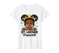St Lucian Princess Girl Roots Cute Saint Lucia Flag Heritage T-Shirt