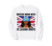 St Lucian Roots British Born Girl Pride St Lucia Heritage Sweatshirt