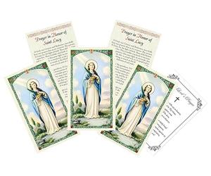 St Lucy Healing Prayer Card - with The Lord's Prayer Card - 5 Laminated Saint Lucy Prayer Card for Daily Prayers - Saint Lucy Relic Card, Patron Saint of the Blind and Eye Trouble Theme, 6 Items Set
