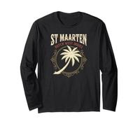 St Maarten Dutch West Indian Turtle Saint Martin Vintage Long Sleeve T-Shirt