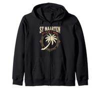 St Maarten Dutch West Indian Turtle Saint Martin Vintage Zip Hoodie