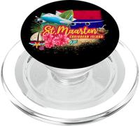 St. Maarten Retro Caribbean Vintage Island Airplane Souvenir PopSockets PopGrip for MagSafe