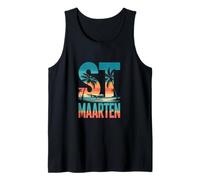 St Maarten Tropical Sunset Travel Cruise Vacation Design Tank Top