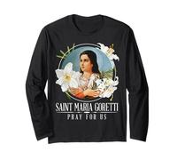 St Maria Goretti Lily Saints Catholic Girls Purity Long Sleeve T-Shirt