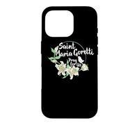 St. Maria Goretti Purity Catholic Saints Lily Symbol Case for iPhone 16 Pro