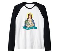 St. Maria Goretti Purity Pure Virtue Catholic Saint Print Raglan Baseball Tee