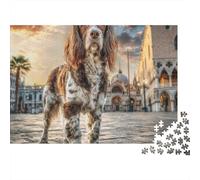 St Marks Square Dog 1000 Piece Jigsaw Puzzle Paper for Adults Sunset Puzzle Game for Family Home Decor 38x26cm/1000pcs