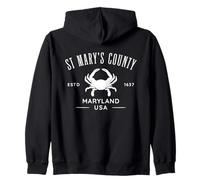 St Mary's County Maryland USA Crab Design Zip Hoodie