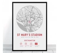 St Mary's Stadium Map | Framed & Print Only Available | Minimalist Unique Gift, Southmpton FC Football Fan Poster Art Artwork Gift For Him Memorabilia | Father's Day Christmas Birthday