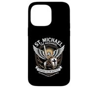 St. Michael Archangel Defend Us Religious Prayer Warrior Case for iPhone 14 Pro Max