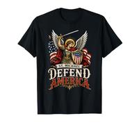 St Michael Defend America Christian Patriot Faith Freedom T-Shirt