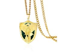 St Michael Necklace for Men Stainless Steel Archangel Shield Pendant