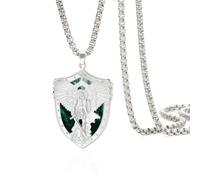 St Michael Necklace for Men Stainless Steel Archangel Shield Pendant