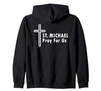 St. Michael Pray for Us Catholic Devotional Zip Hoodie