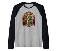 St Michael Raphael Gabriel Uriel Archangel Art Raglan Baseball Tee