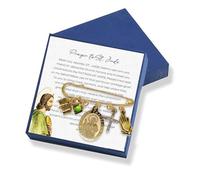 St Michael Saint Thomas Aquinas Catholic Gifts for Women Gold Saint Medal Brooch First Communion Gift Catholic Religious Pin with Prayer Cards Patron Saints Gifts for Women & Men St.Anthony, Medium