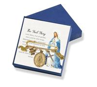 St Michael Saint Thomas Aquinas Catholic Gifts for Women Gold Saint Medal Brooch First Communion Gift Catholic Religious Pin with Prayer Cards Patron Saints Gifts for Women & Men St.Anthony, Medium