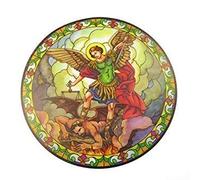 St. Michael suncatcher Stained Glass Window Sticker Reusable 6 inch Sun Catcher