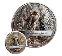 St. Michael The Archangel Commemorative Coin - Double-Sided Victory Over Evil Christian Faith Challenge Coin, Collectible Token (1pc)