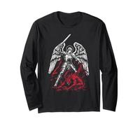 St Michael The Archangel Defeats Satan Catholic Long Sleeve T-Shirt