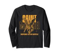 St Michael The Archangel Defend Us in Battle Catholic Saint Long Sleeve T-Shirt
