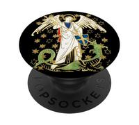 St. Michael the Archangel Icon Dragon Catholic Angel Vintage PopSockets Adhesive PopGrip