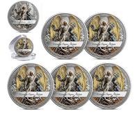 St. Michael the Archangel-Victory Over Evil Commemorative Coin, Religious Archangel Michael Challenge Coin, Saint Michael Coins Collectible Token, Inspirational Catholic Gifts for Collectors (5PCS)
