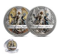 St. Michael the Archangel-Victory Over Evil Commemorative Coin, Religious Archangel Michael Challenge Coin, Saint Michael Coins Collectible Token, Inspirational Catholic Gifts for Collectors (1PC)