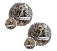 St. Michael The Archangel - Victory Over Evil Commemorative Coin,Religious Archangel Michael Challenge Coin,Double-Sided Archangel Michael Collectible Token (2PCS)