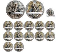 St. Michael The Archangel-Victory Over Evil Commemorative Coin - Religious Challenge Coin, Catholic Collectible Token, Spiritual Warfare Keepsake Gift for Believers (#A12Pcs)